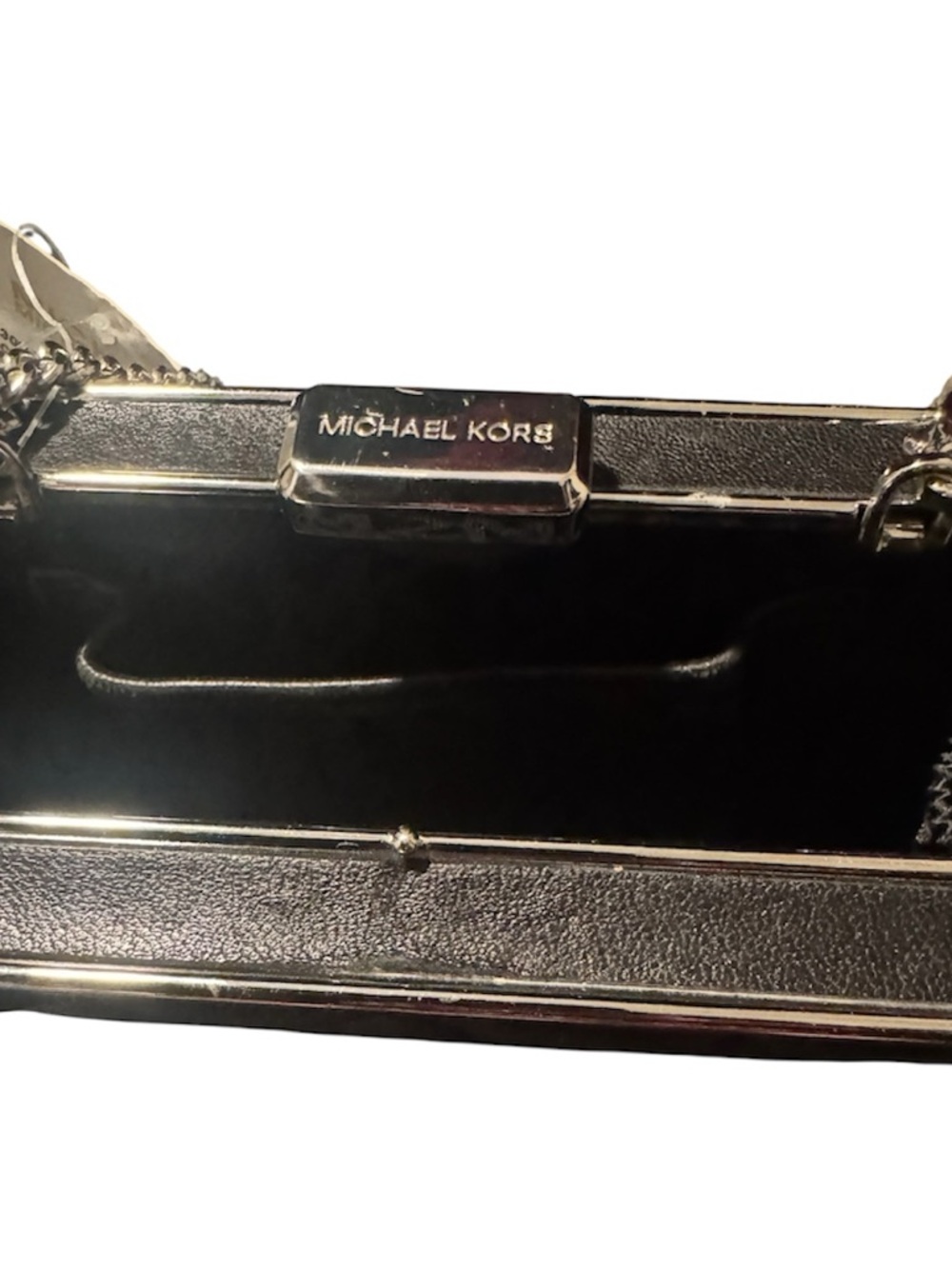 Michael Kors Quilted Black Leather Chain Clutch NWT 💃and Authenticity Inc. - Picture 3 of 3